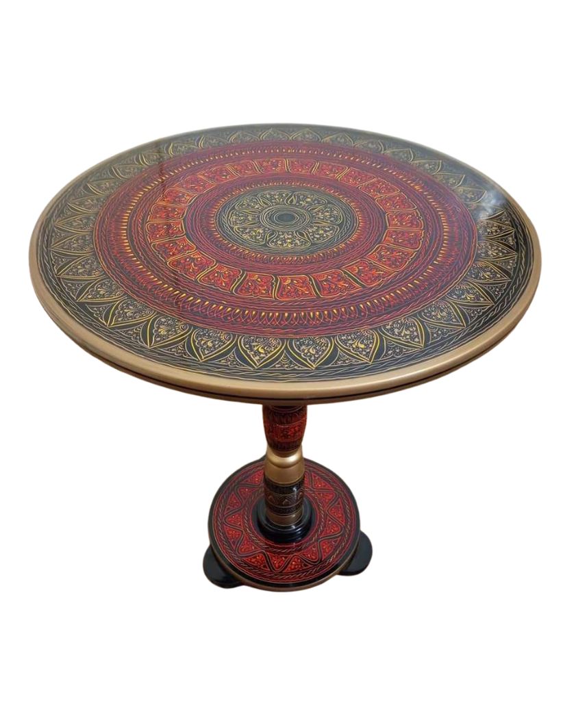 Hand Painted Wooden Round Table