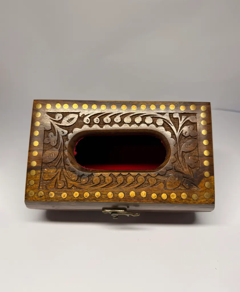 Tissue Box Bras Wooden