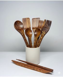 Wooden Kitchen Utensils Set