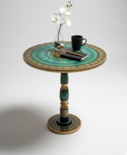 Wooden art round table