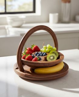 Wooden Curved Fruite Basket